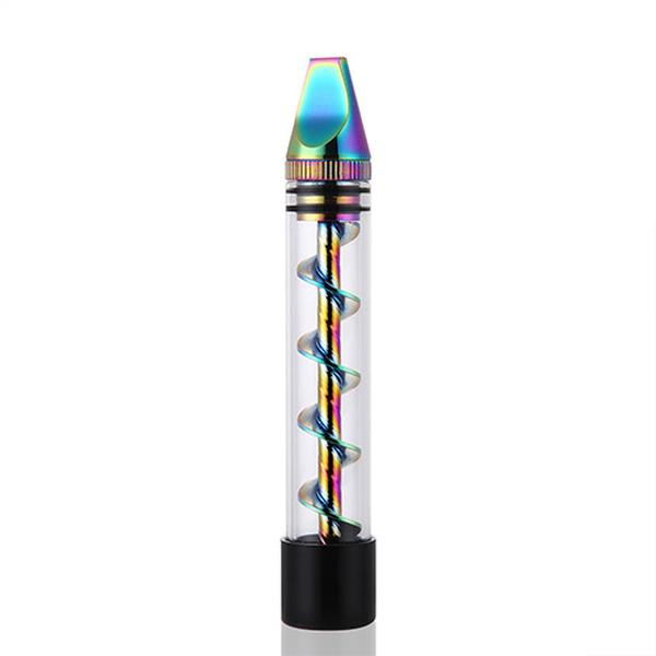 Picture of Fresh Fab Finds FFF-Rainbow-GPCT1149 Glass Pipe Twisty 7-in-1 Grinder Blunt Kit with Smoking Metal Tip Cleaning Brush&#44; Rainbow