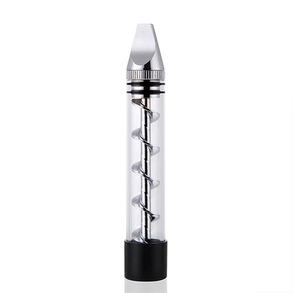 Picture of Fresh Fab Finds FFF-Silver-GPCT1149 Glass Pipe Twisty 7-in-1 Grinder Blunt Kit with Smoking Metal Tip Cleaning Brush&#44; Silver