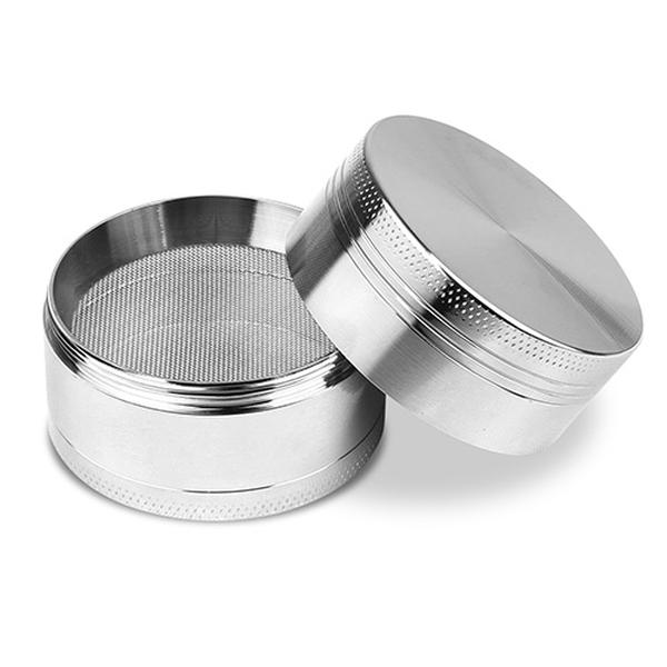 Picture of Fresh Fab Finds FFF-Silver-GPCT1003 2 in. Magnetic Herb Spice Tobacco Grinder Zinc Alloy Crusher Kitchen Mill with Pollen Scraper&#44; Silver - 4 Piece