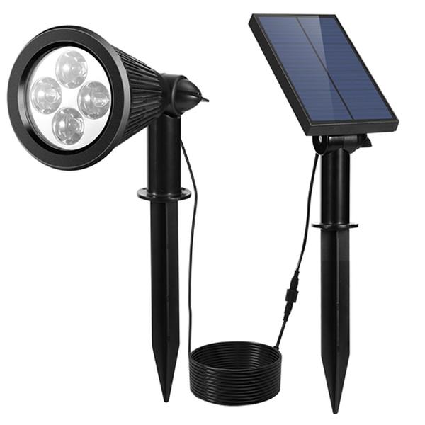 Picture of Fresh Fab Finds FFF-GPCT1323 Solar Powered Spotlight Outdoor Dusk to Dawn Light Wall Path Lawn Garden Lamp&#44; Black