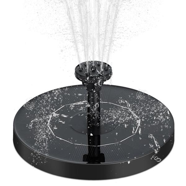Picture of Fresh Fab Finds FFF-GPCT2517 Solar Powered Fountain Pump Floating Bird Bath Pond Pump with 6 Nozzles&#44; Black