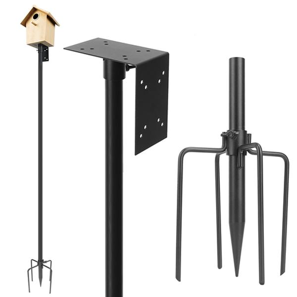 Picture of Fresh Fab Finds FFF-GPCT4425 78.7 in. Bird House Pole Kit Height Adjustable Bird Feeder Pole with 5 Prongs Base for Bird House&#44; Black