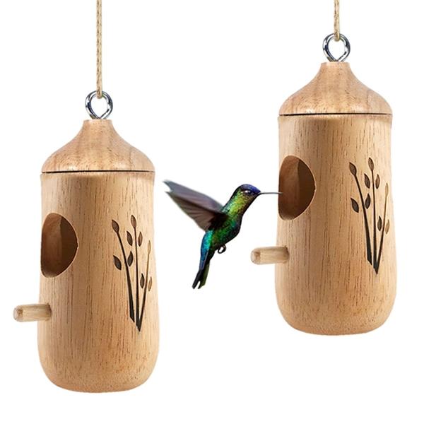 Picture of Fresh Fab Finds FFF-GPCT3555 Humming Bird Houses for Outside Wooden Hanging Bird Nest Feeder Craft Ornament Decoration - Pack of 2