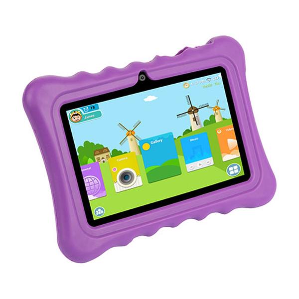 FFF-Purple-GPCT909 Shock-Resistant Silicone Snap-On Case with Stand for 7 in. Tablets, Purple
