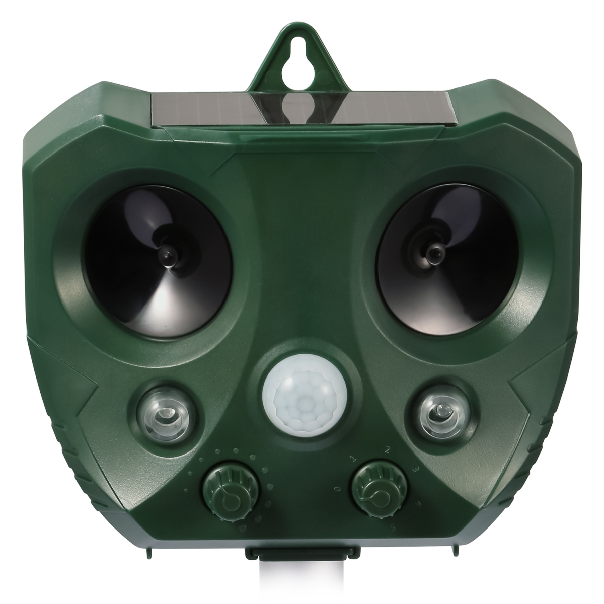FFF-GPCT1567 Ultrasonic Animal Repeller Solar Powered Repellent with Motion Sensor LED Flashing Lights, Green