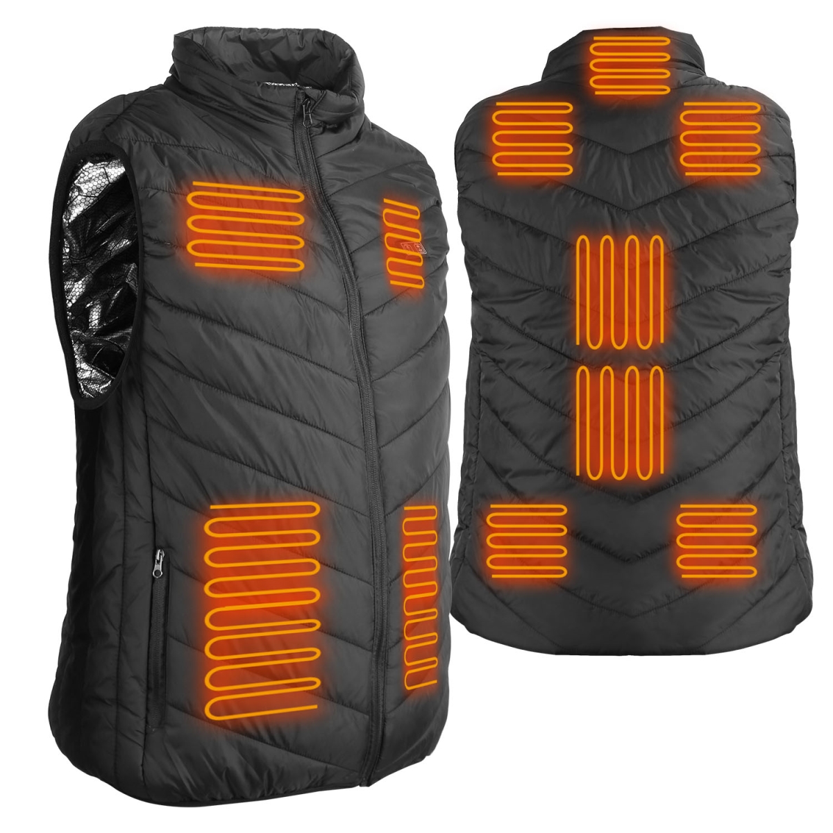 Heated Vest Electric USB Jacket Men Women Heating Coat Thermal Body Warmer Wear with 3 Temperature Levels, Black - Medium -  MKA, MK4321260