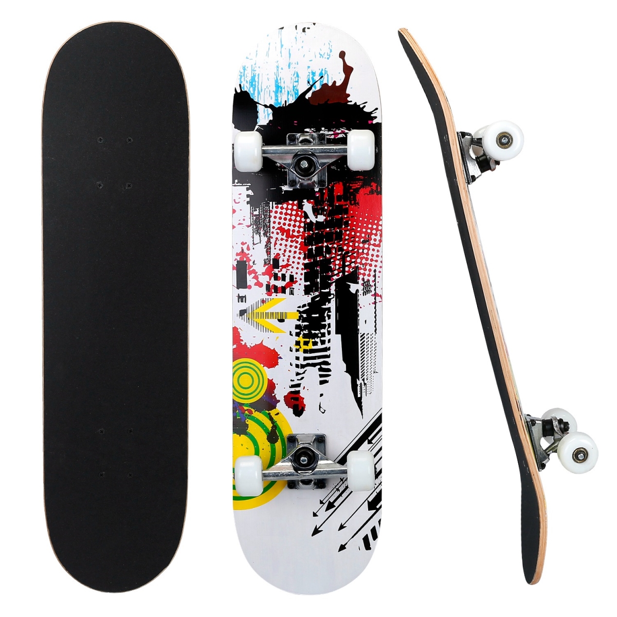 Picture of Fresh Fab Finds FFF-CityMusic-GPCT2856 31 x 8 in. Complete Standard Beginner 9 Layers Maple Concave Skateboard&#44; Multi Color
