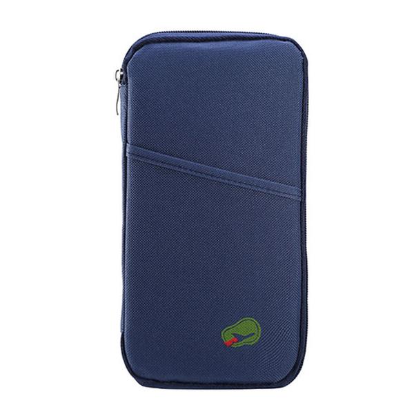 12 Cells Ticket ID Credit Card Holder Water Repellent Documents Phone Organizer Zipper Case Travel Passport Wallet, Royal Blue