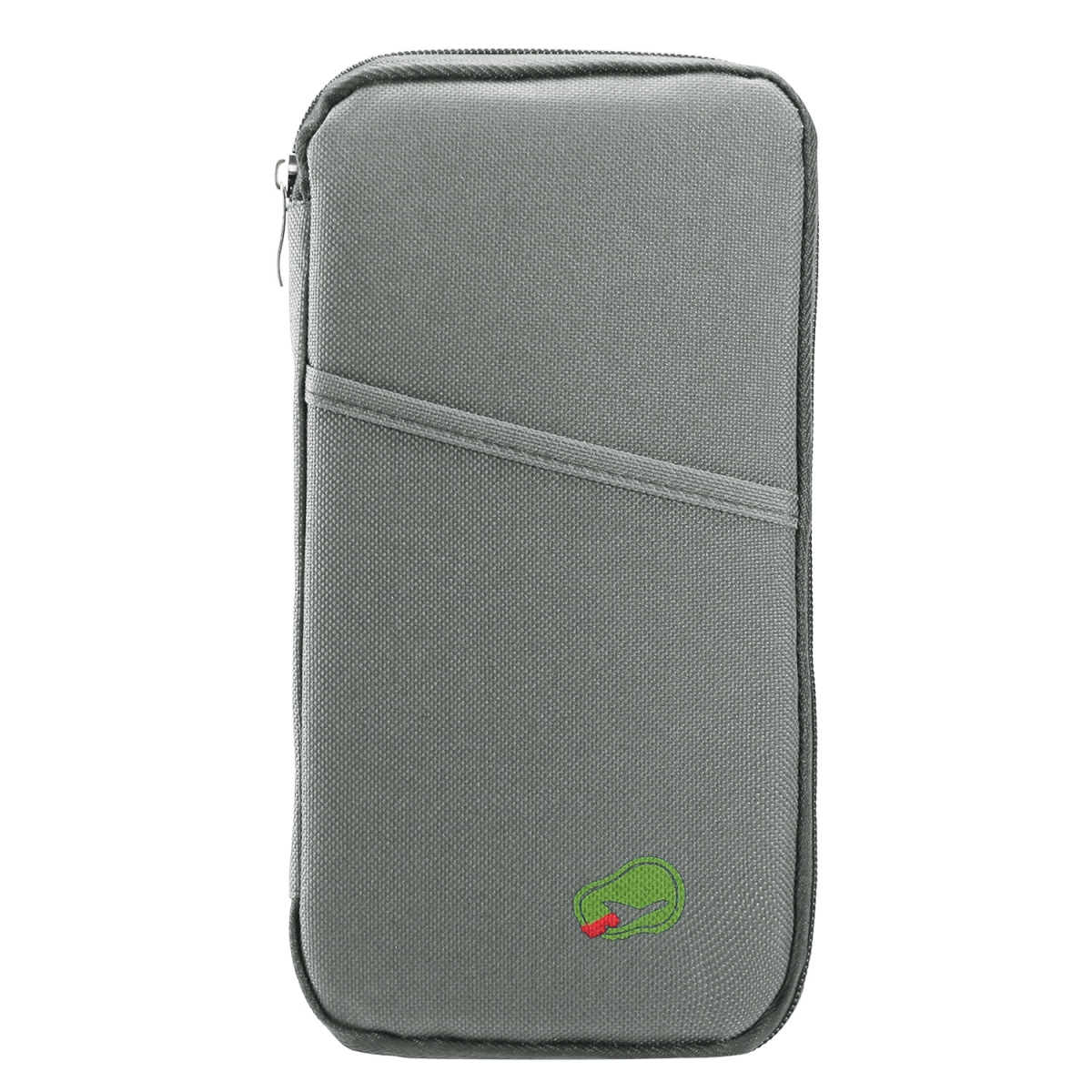 Picture of Fresh Fab Finds FFF-Silver-GPCT666 12 Cells Ticket ID Credit Card Holder Water Repellent Documents Phone Organizer Zipper Case Travel Passport Wallet&#44; Silver
