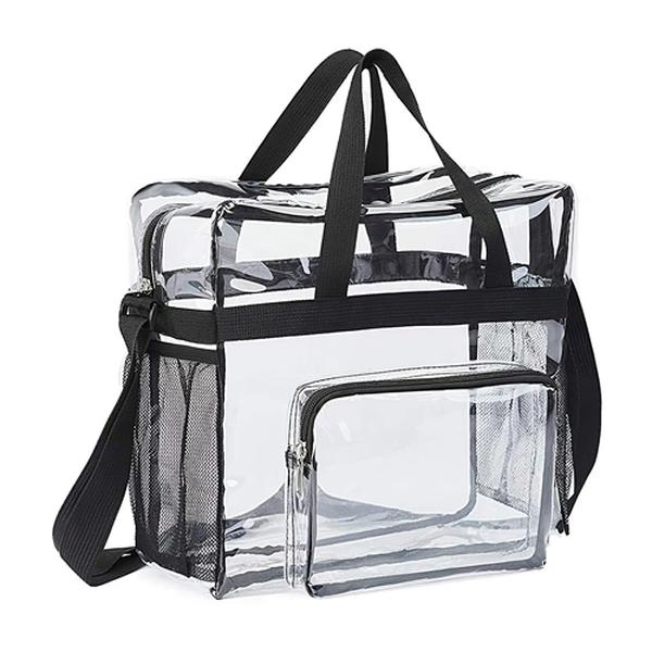 Picture of Fresh Fab Finds FFF-GPCT3899 11 lbs Load Clear Crossbody Bag Stadium Approved Clear Transparent Shoulder Bag&#44; Black
