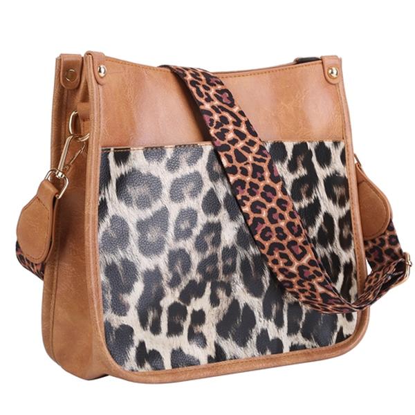 FFF-Leopard-GPCT3988 Women Fashion Leather Crossbody Handbag with Flexible Wearing Styles Adjustable Guitar Strap, Leopard -  Fresh Fab Finds