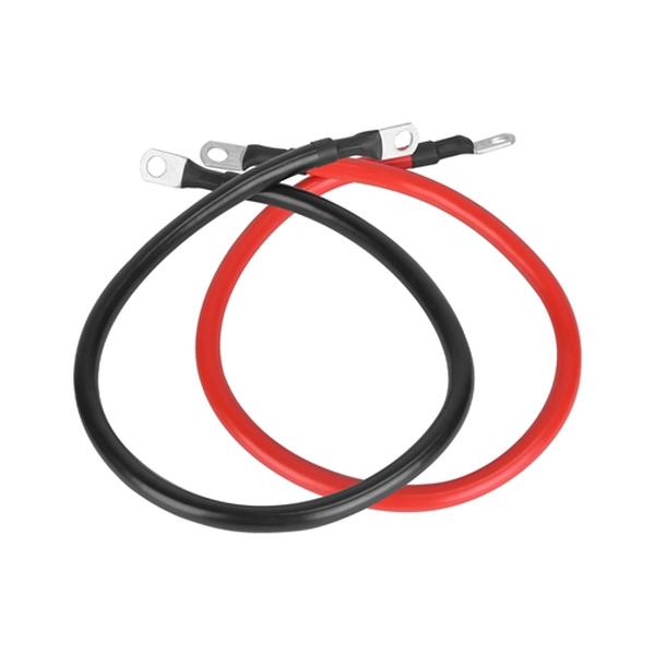 Picture of Fresh Fab Finds FFF-4FT-GPCT3704 4 ft. 2 AWG Gauge Copper Battery Cables Car Inverter Copper Wire Cable with 0.375 in. Lugs for Motorcycle Automotive RV Solar ATV&#44; Red & Black - 2 Piece