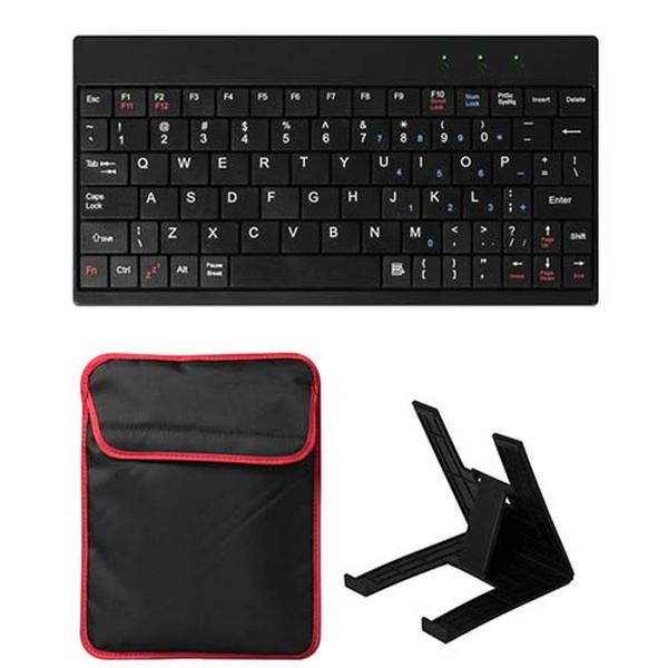 FFF-Black-GPCT324 Tablet PC Sleeve Bag Case Stand for Tablet Under 10 in. with USB Mini Keyboard Two Layer Pockets, Black -  Fresh Fab Finds