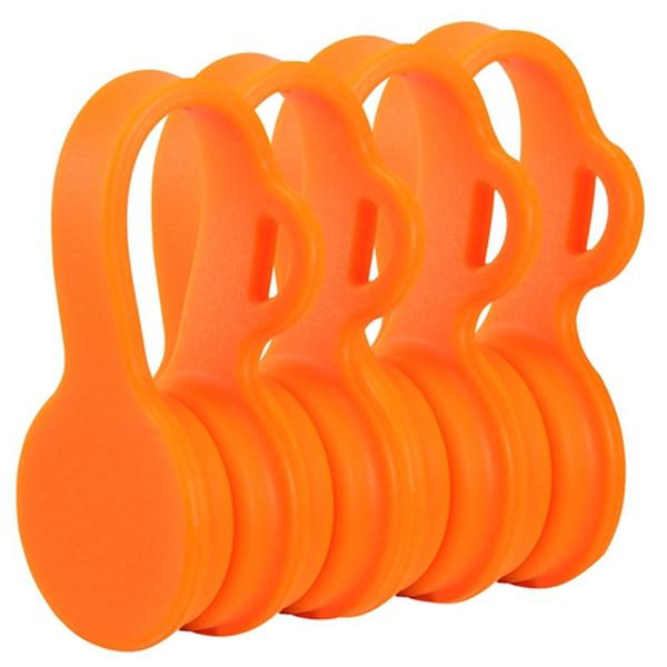 Picture of Fresh Fab Finds FFF-ORG-GPCT1852 Magnet Earphone Wrap Cord Organizer Holder Soft Silicone for Headphones USB Cable Bookmark Ties&#44; Orange - Pack of 4