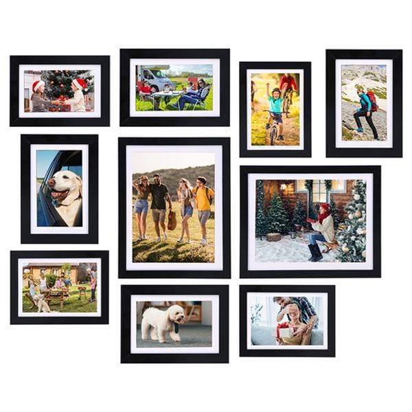 Picture of Fresh Fab Finds FFF-GPCT4330 4 Piece 5 x 7 in. Collage Frames&#44; 4 Piece 6 x 8 in. Frames 2 Piece 8 x 10 in. Gallery Wall Desktop Display Photo Frame&#44; Black - 10 Piece