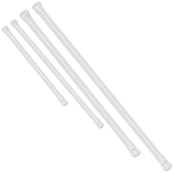 90 cm Spring Load Adjustable Curtain Pole Heavy-Duty Steel 4 Sizes Tension Curtain Rod, White