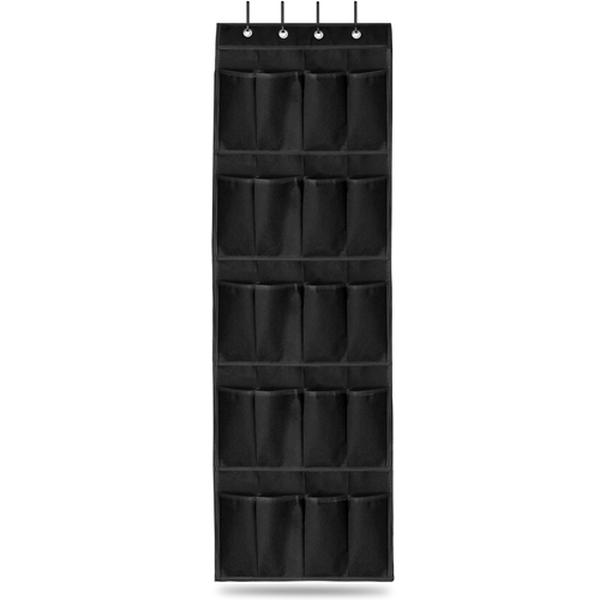 Picture of Fresh Fab Finds FFF-Black-GPCT1466 20-Pocket Organizer 5-Layer Hanging Storage Shelf Over the Door Shoes Rack for Kids&#44; Black