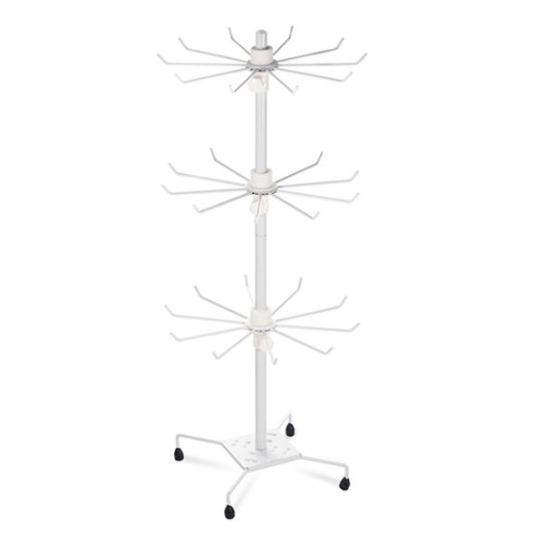 Picture of Fresh Fab Finds FFF-GPCT1428 3-Tier Metal Jewelry Rack 30-Hook Necklaces Bracelets Spinning Tower Holder Display Stand Organizer&#44; White