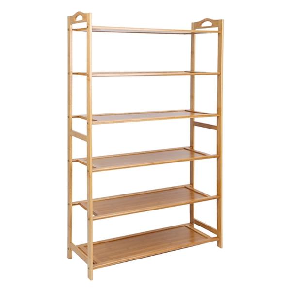 Picture of Fresh Fab Finds FFF-GPCT2158 6 Tier Bamboo Shoe Rack Organizer Tower&#44; Wood