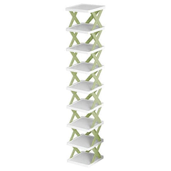Picture of Fresh Fab Finds FFF-Green-GPCT4184 9 Tier Narrow Entryway Shoe Rack Plastic Vertical Shoe Organizer&#44; Green