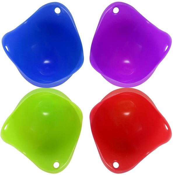 Picture of Fresh Fab Finds FFF-GPCT1866 Silicone Egg Poaching Cups with BPA Free Non-Stick Poached Egg Maker for Microwave&#44; Multi Color - Pack of 4