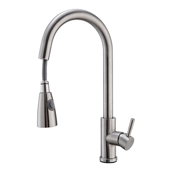 Picture of Fresh Fab Finds FFF-GPCT1804 Single Handle Kitchen Sink Faucet with Stainless Steel Pulldown Head Faucet&#44; Brushed Nickel