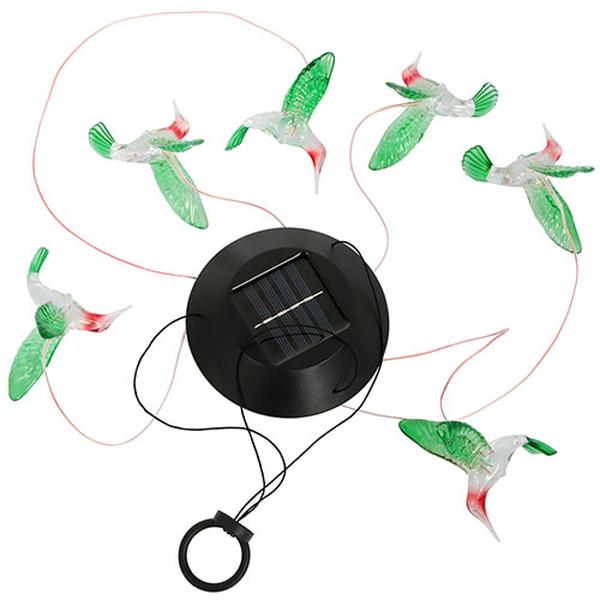 LED Solar Hummingbird Wind Chime Solar String Lights 6 LEDs Color-Changing IP65 Waterproof Decorative Lamp Lighting