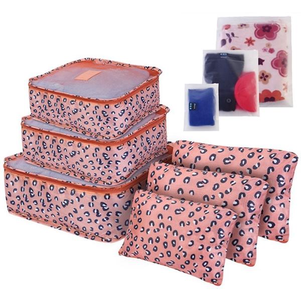 Picture of Fresh Fab Finds FFF-Leopard-GPCT1234 Clothes Storage Bags Water-Resistant Travel Luggage Organizer Clothing Packing Cubes for Blouse Hosiery Stocking Underwear&#44; Leopard - 9 Piece