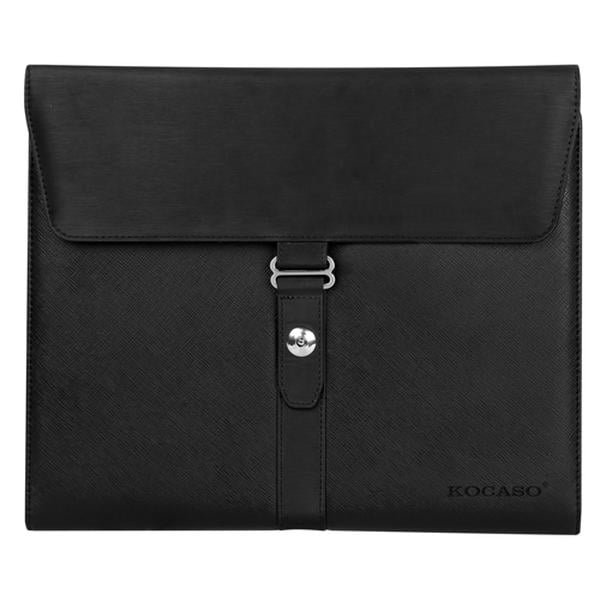 FFF-GPCT552 Folder Business Document Organizer PU Leather Padfolio Holder Case for 9.7 in. iPad Tablet Business Cards, Black
