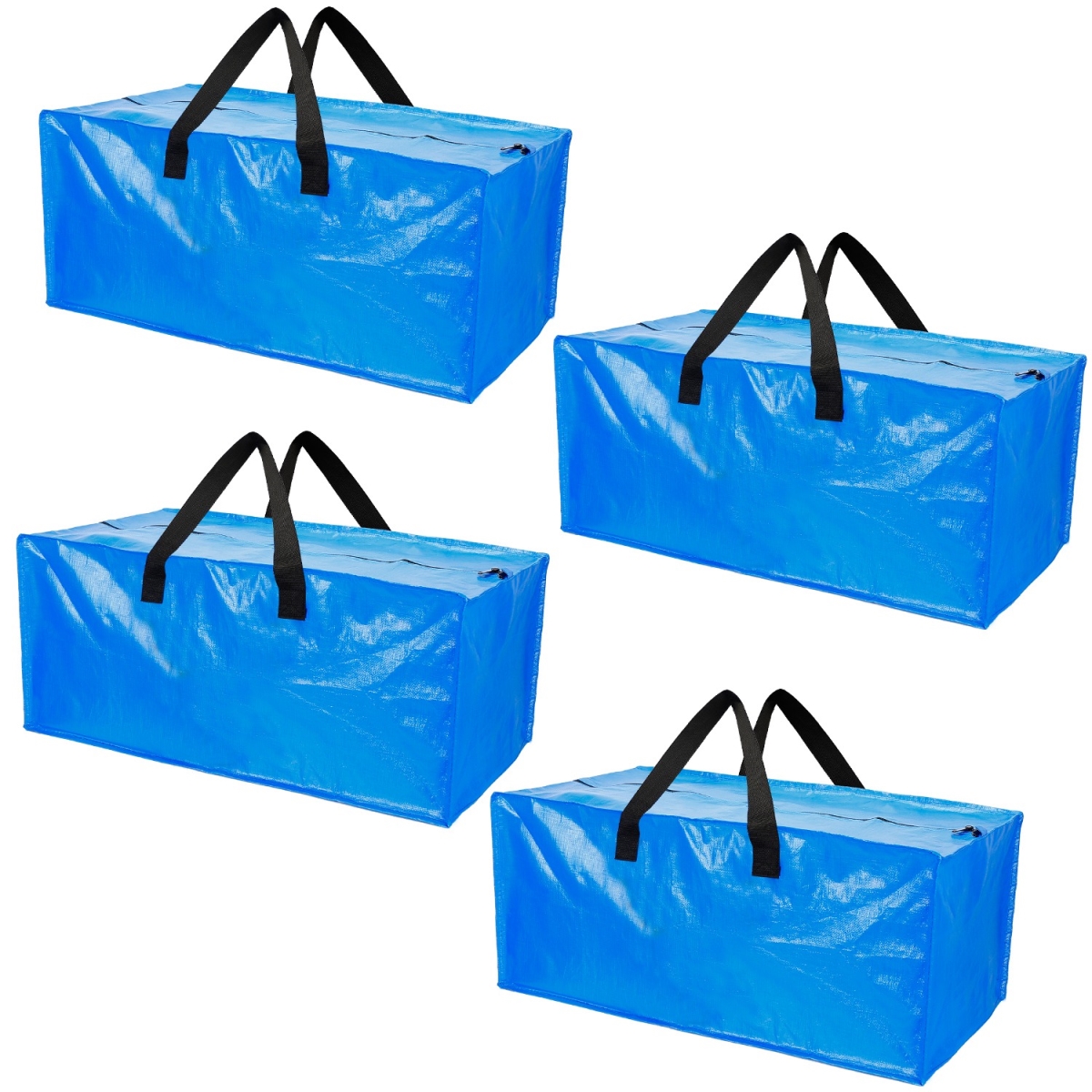 Picture of Fresh Fab Finds FFF-GPCT3175 Heavy Duty Container Reusable Plastic Totes Blue Moving Bin Zippered Storage Bag&#44; Blue - 4 Piece - Unisex