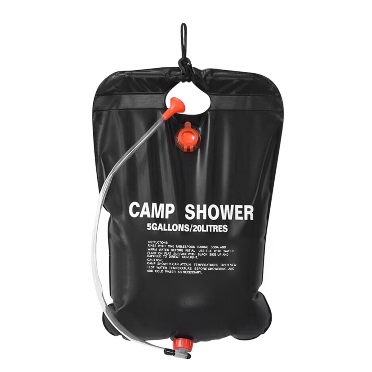 Picture of Fresh Fab Finds FFF-GPCT2862 5 gal Portable Solar Heated Camping Shower Bath Water Bag with On-Off Switchable Shower Head&#44; Black - Unisex