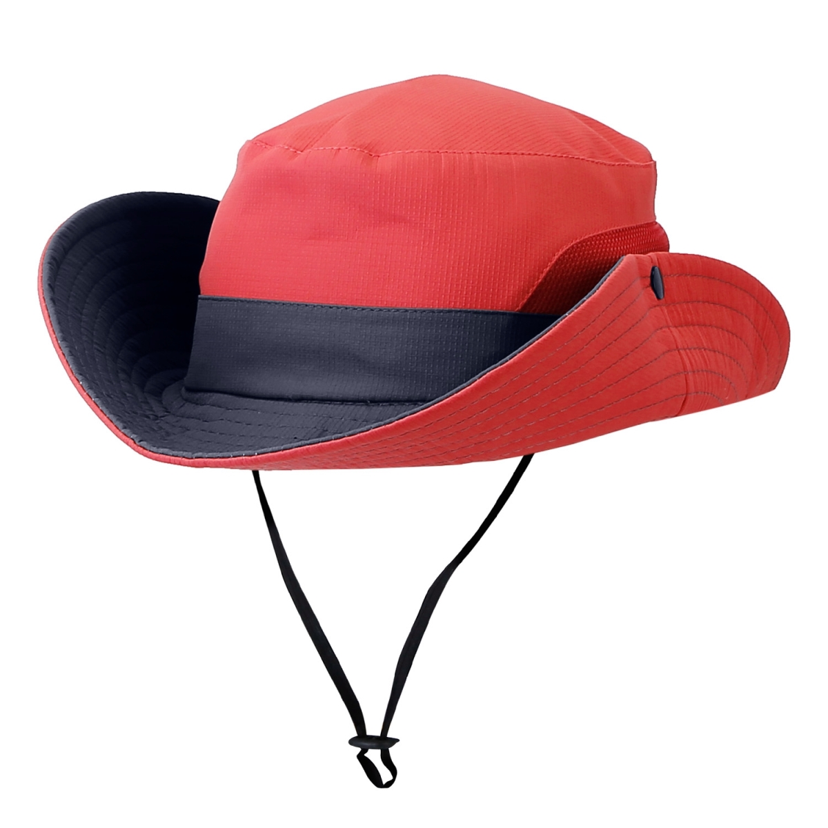 Picture of Fresh Fab Finds FFF-DarkRed-GPCT2927 Women Summer Sun Bucket Foldable UV Protection Cotton & Wide Brim Floppy Cap Packable Ponytail Mesh Travel Hat for Beach Fishing Camping Travel&#44; Dark Red