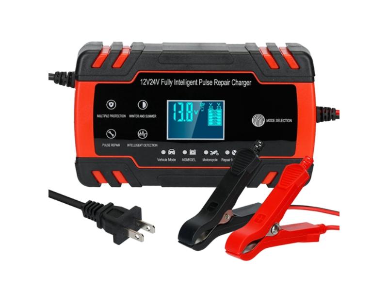 Picture of Fresh Fab Finds FFF-GPCT2981 12V-8A 24V-4A Smart Automatic Car Battery Charger with LCD Display Pulse Repair for Car Truck Motorcycle RV SUV - Unisex