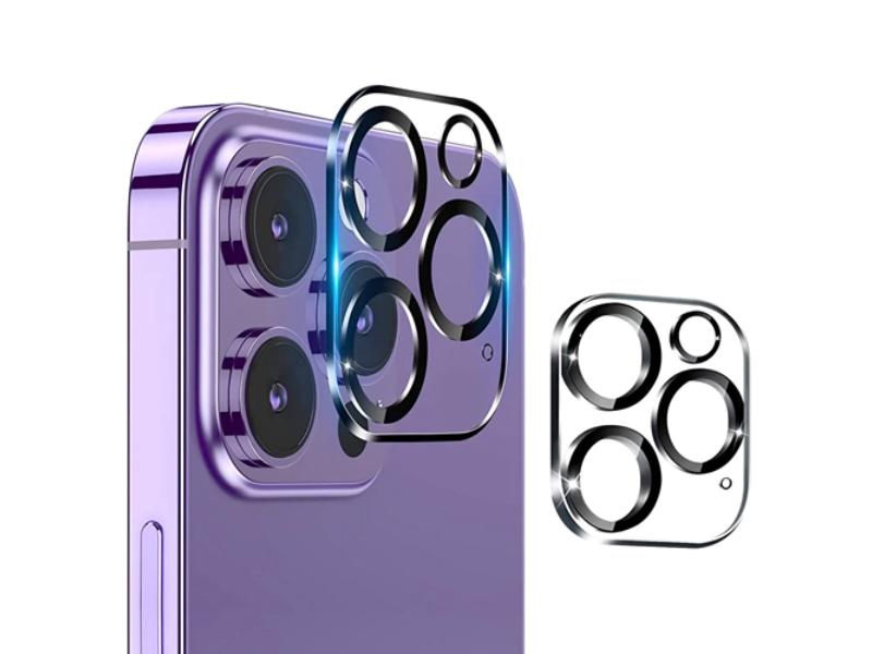 Picture of Fresh Fab Finds FFF-Lens-12Pro-2Pc-GPCT3895 Ultra HD 9H Hardness Tempered Glass Camera Lens Protectors Fit for iPhone 14-14Plus-14Pro-14Pro Max-13-13Pro-13Max-12-12&#44; Black - Pack of 2 - Unisex