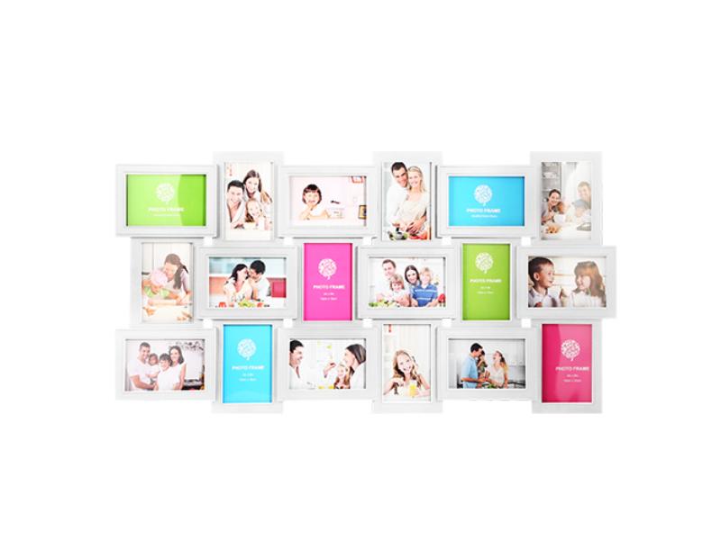 Picture of Fresh Fab Finds FFF-18P-White-GPCT1500 12 x 18 Pictures Frames Collage for Photos in 4 x 6 in. Glass Protection Display Wall Mounting Gallery Home Decor Kit&#44; White - 18 Piece - Unisex