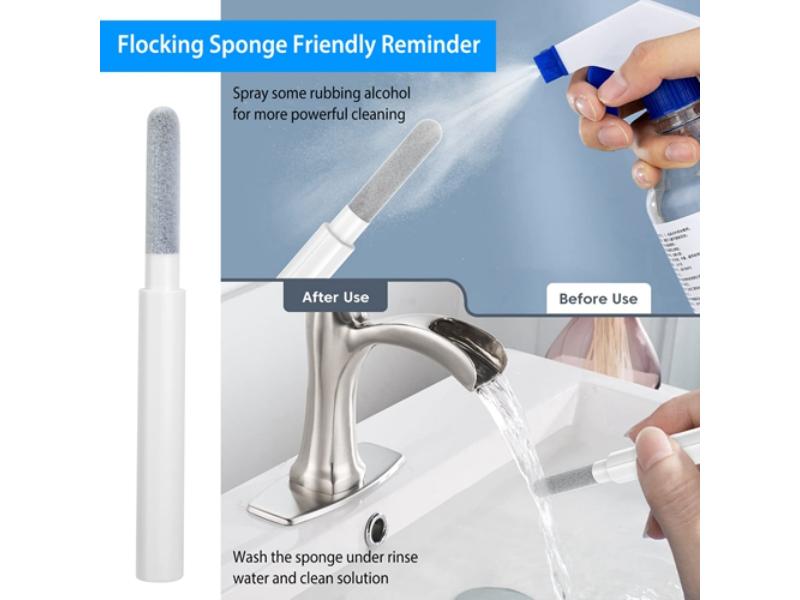 Picture of Fresh Fab Finds FFF-GPCT3727 Short & Long Spiral Brush Cleaning Flocking Sponge Brush Pen Cleaning Kit for Airpods Charging Case Camera Phone - Unisex
