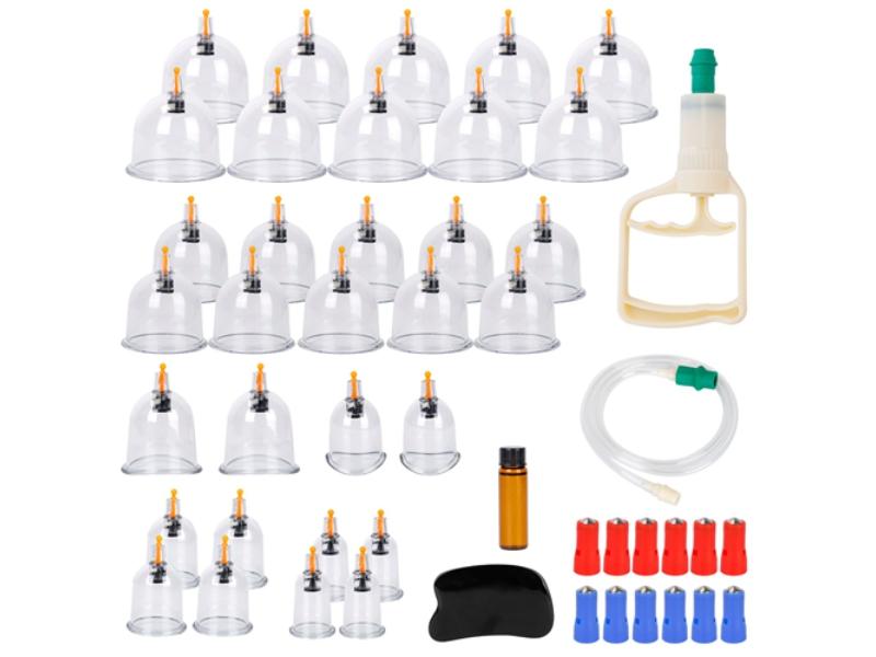 Picture of Fresh Fab Finds FFF-GPCT3205 32 Cups Chinese Massage Therapy Cupping Set with Body Vacuum Suction Kit & Acupoint Massage Kit - Unisex