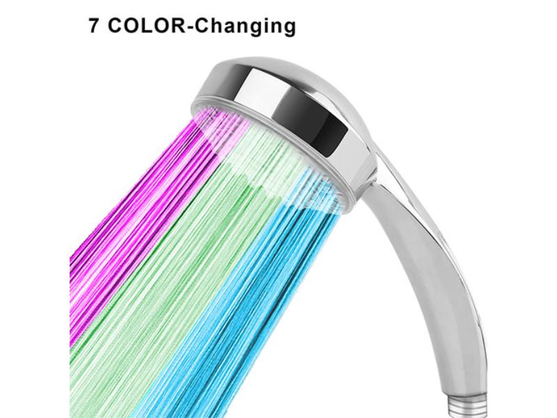 Picture of Fresh Fab Finds FFF-GPCT1309 LED Shower Head Handheld Color-Changing Automatically Hydropower without Batteries&#44; Black - Unisex