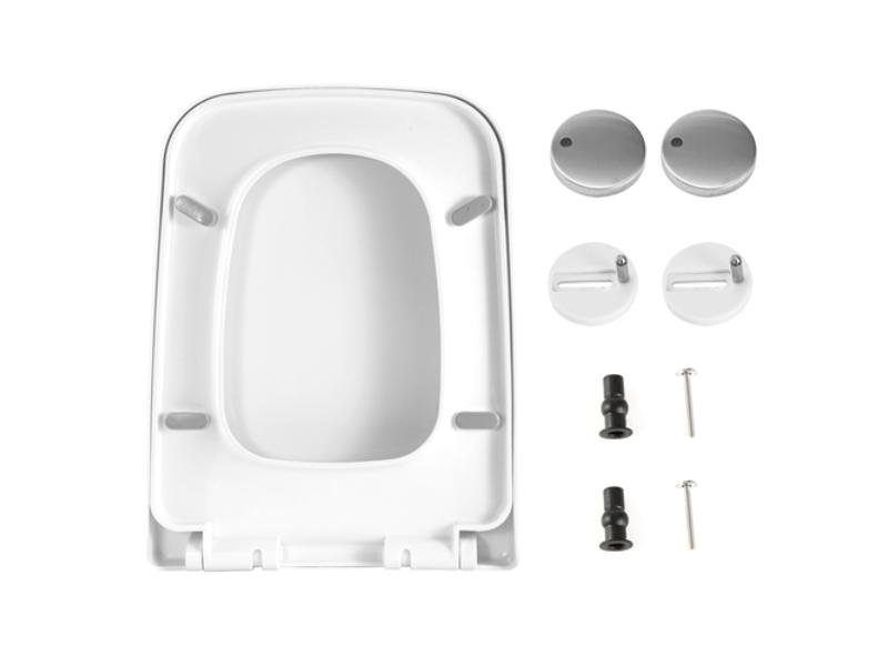 Picture of Fresh Fab Finds FFF-GPCT1877 Square Toilet Seat with Grip-Tight Seat Bumpers Heavy-Duty Quiet-Close Quick-Release Easy Cleaning&#44; White&#44; White - Unisex