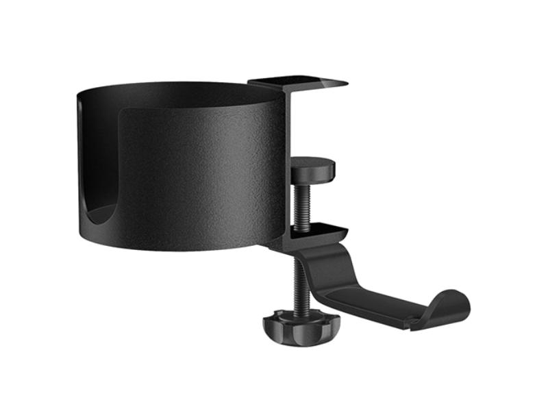 Picture of Fresh Fab Finds FFF-GPCT4027 2-in-1 Anti-Spill Desk Cup Holder with 360 deg Rotating Headphone Hanger Desk Space Saver for Office Home&#44; Black - Unisex