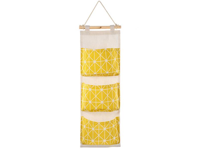 Picture of Fresh Fab Finds FFF-Yellow-GPCT1420 Wall Mounted Door Closet Hanging Organizer Waterproof Storage Bag&#44; Yellow - 3 per Pocket - Unisex
