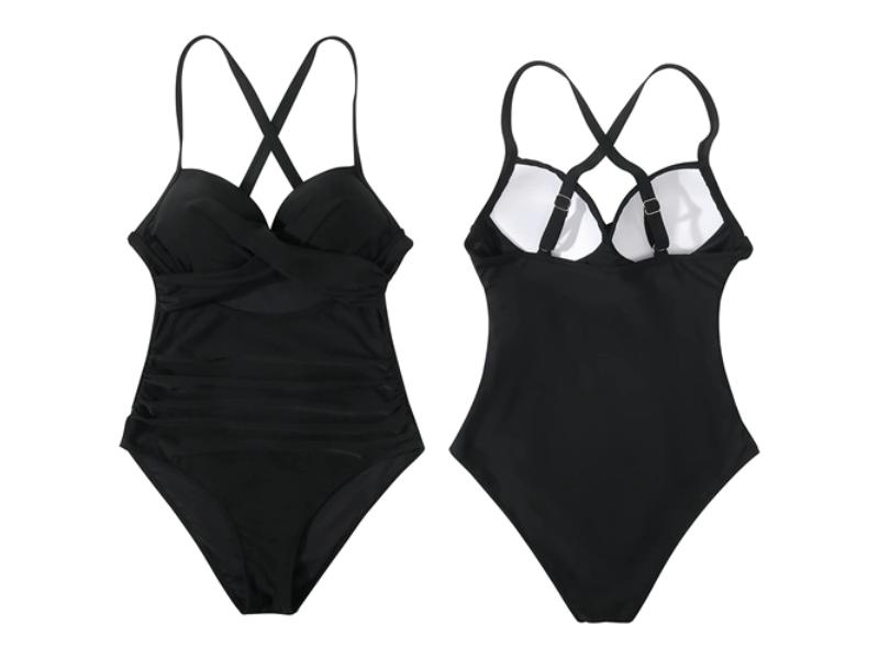 Picture of Fresh Fab Finds FFF-Black-M-GPCT3514 Women Swimsuit Beachwear Swimwear Tummy Control Cutout High Waist Bathing Suit Wrap&#44; Black - Medium