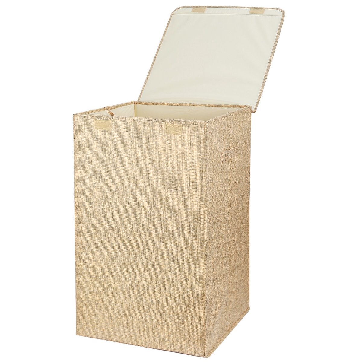 Foldable Hampers Washing Clothes Laundry Basket with Lid Handles Storage Organizer, Brown - Unisex