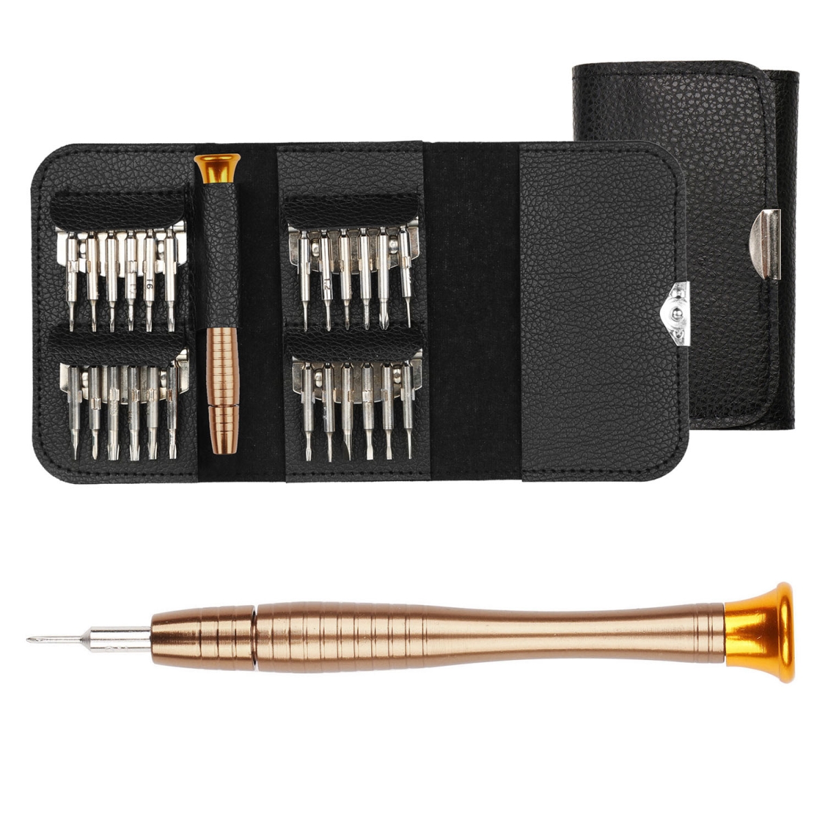 Picture of Fresh Fab Finds FFF-GPCT1196 25-in-1 Multi-Purpose Precision Screwdriver Wallet Kit & Repair Tools&#44; Black - Unisex