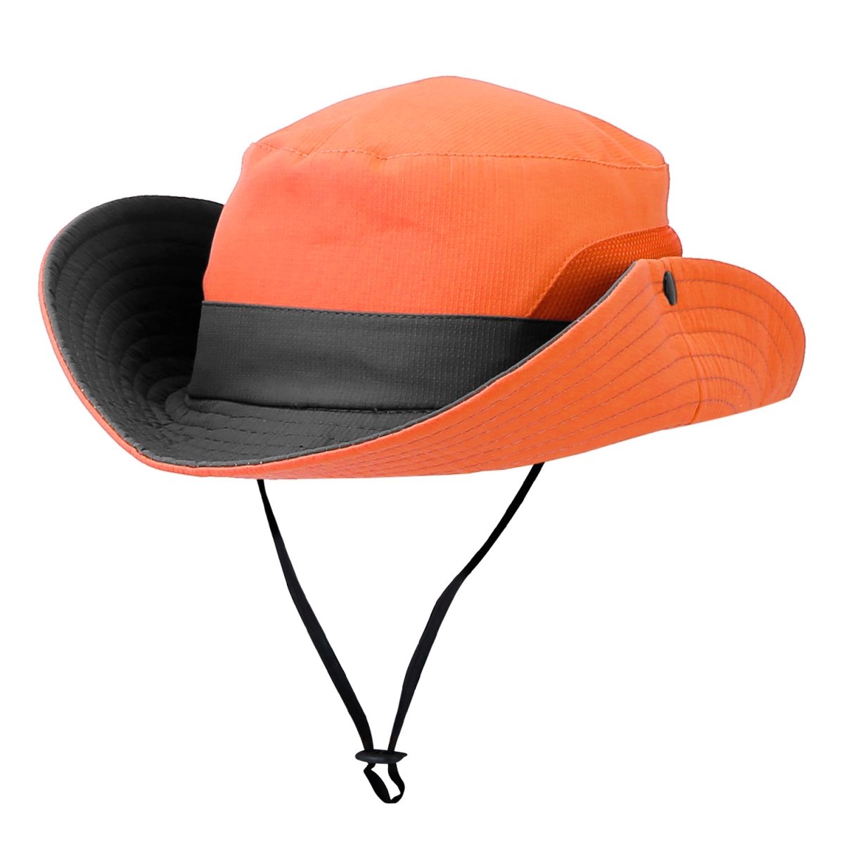 Picture of Fresh Fab Finds FFF-Orange-GPCT2927 Women Summer Sun Bucket Foldable UV Protection Cotton & Wide Brim Floppy Cap Packable Ponytail Mesh Travel Hat for Beach Fishing Camping Travel&#44; Orange