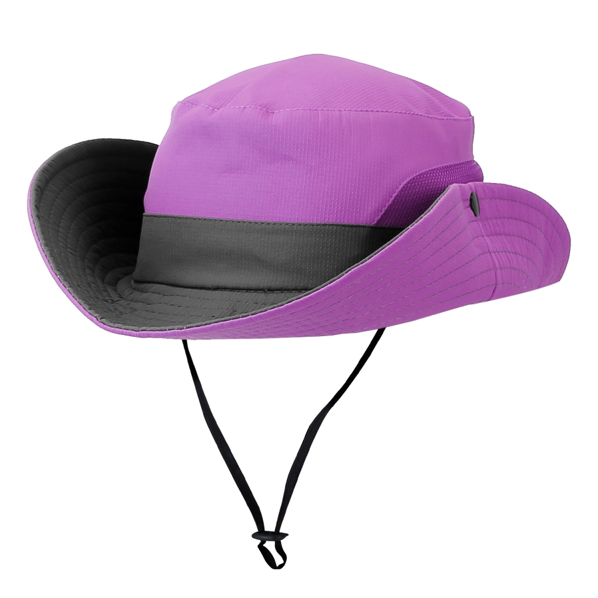 Picture of Fresh Fab Finds FFF-Purple-GPCT2927 Women Summer Sun Bucket Foldable UV Protection Cotton & Wide Brim Floppy Cap Packable Ponytail Mesh Travel Hat for Beach Fishing Camping Travel&#44; Purple