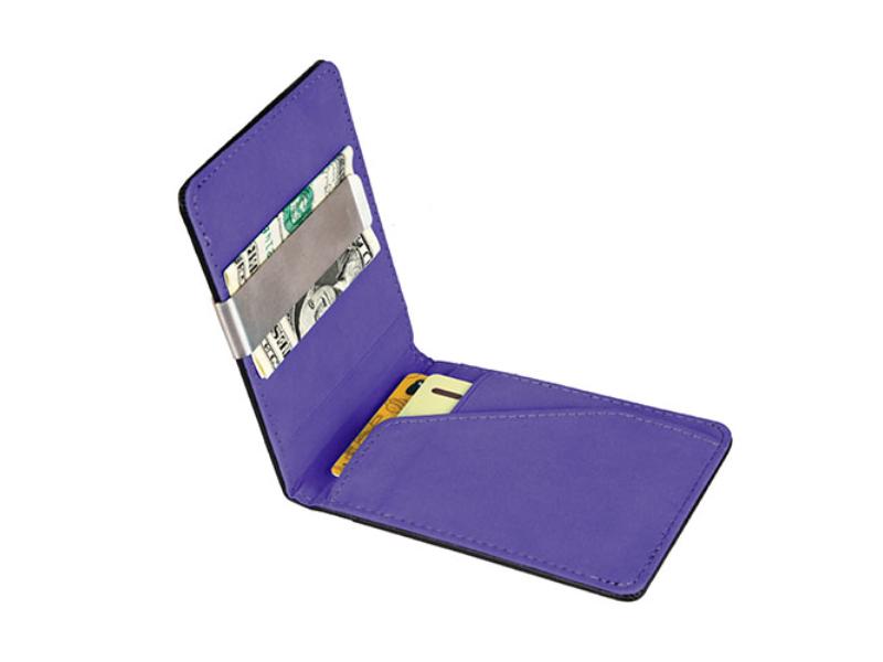Picture of Fresh Fab Finds FFF-Purple-GPCT843 PU Leather Wallet RFID Blocking Slim Bifold Credit Card Holder with Money Clip&#44; Purple - Unisex