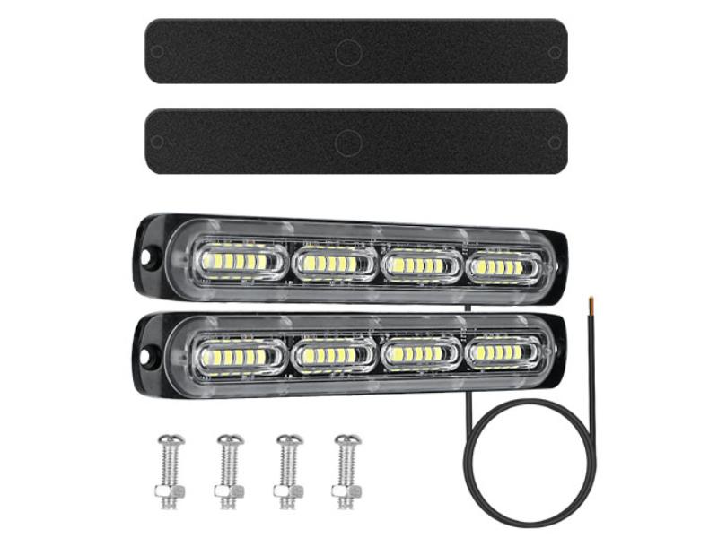 Picture of Fresh Fab Finds FFF-GPCT2616 LED White Light Bar 72W IPX4 Waterproof Work Light Pods Emergency Warning Light Bar with Flashing Cycling Lighting Mode for Car Motorcycle Truck&#44; Black - 2 Piece - Unisex