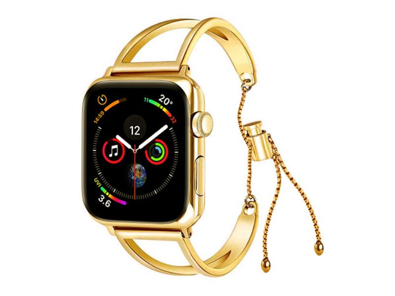Picture of Fresh Fab Finds FFF-Gold-GPCT1776 38 mm Bracelet Watch Band for Apple Watch Series 1-2-0.75 Adjustable Stainless Steel Cuff Band Strap&#44; Gold - Unisex