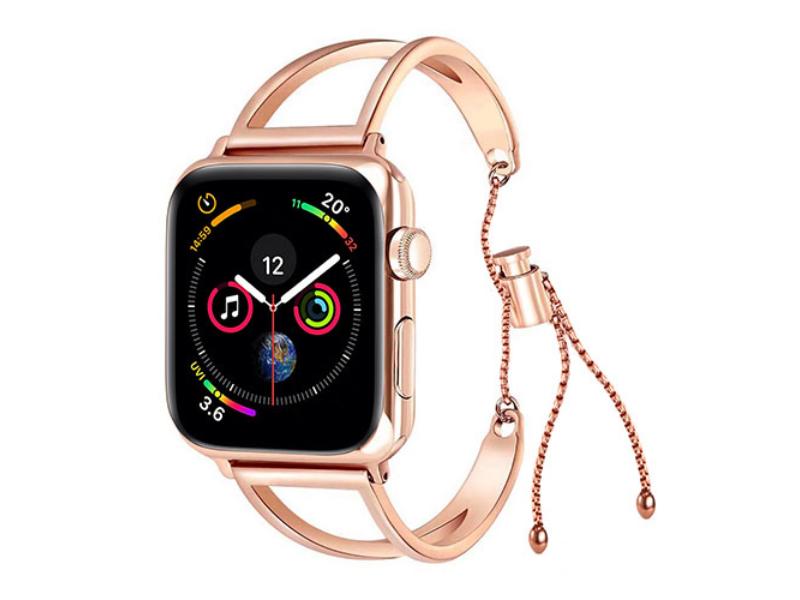 Picture of Fresh Fab Finds FFF-RoseGold-GPCT1777 42 mm Bracelet Watch Band for Apple Watch Series 1-2-0.75 Adjustable Stainless Steel Cuff Band Strap&#44; Rose Gold - Unisex